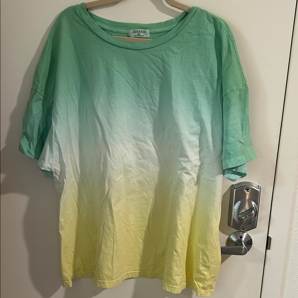Zanana ladies 3x Mint and Lemon Ombre Tee